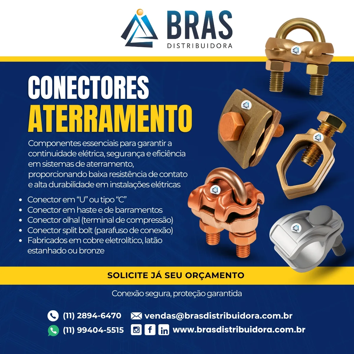 Conector Grampo para Aterramento
