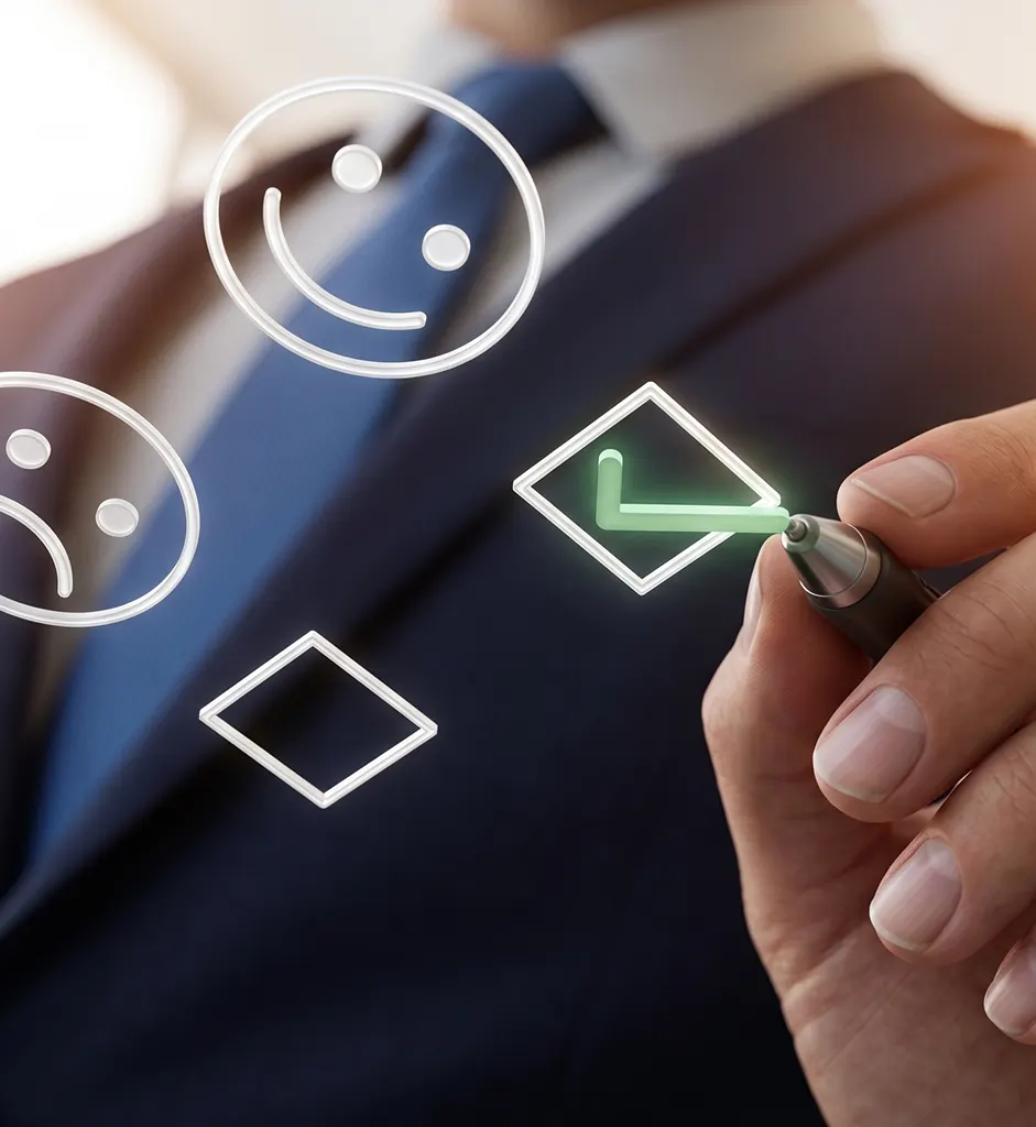 Profissional avaliando a satisfação do cliente