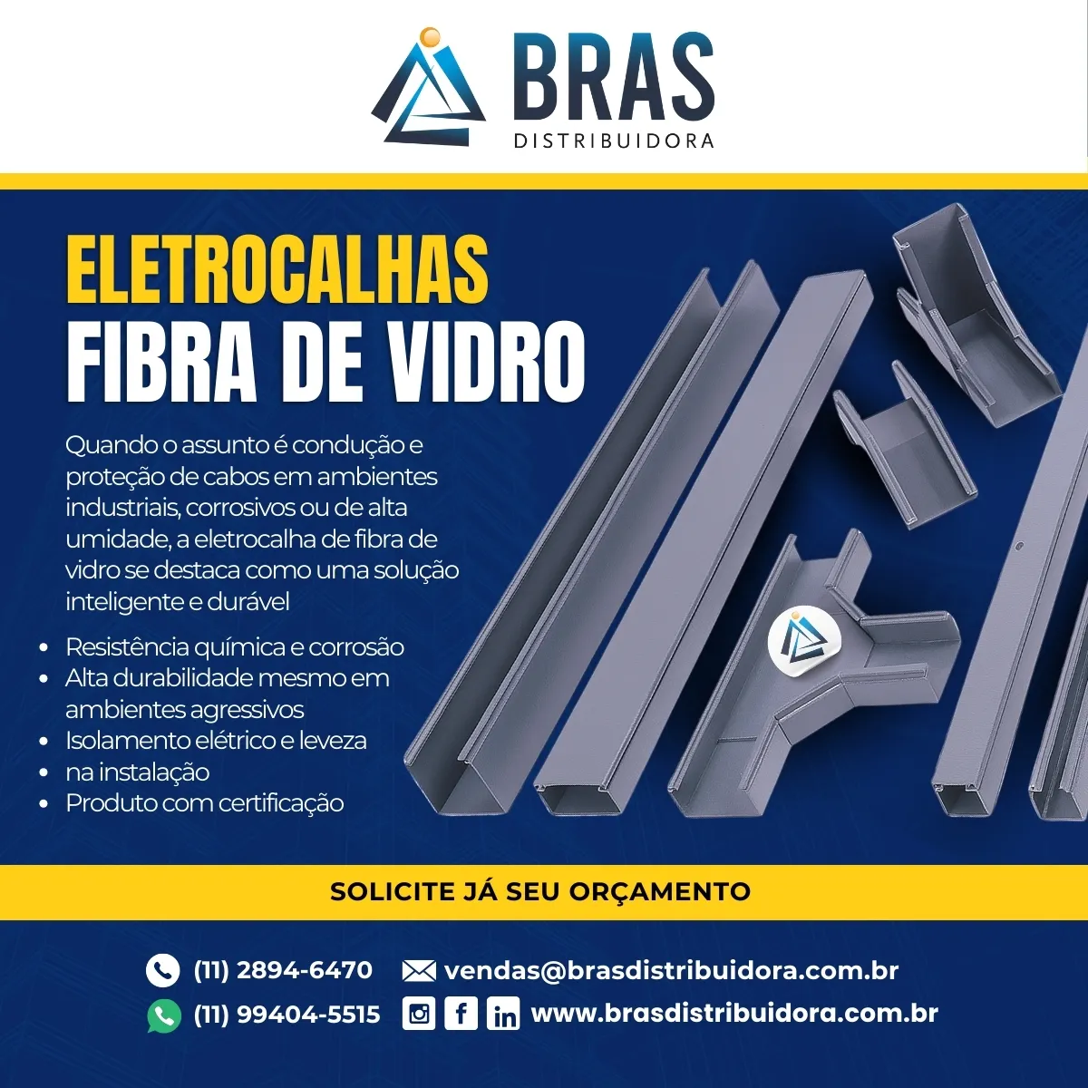 Eletrocalha Fibra de Vidro
