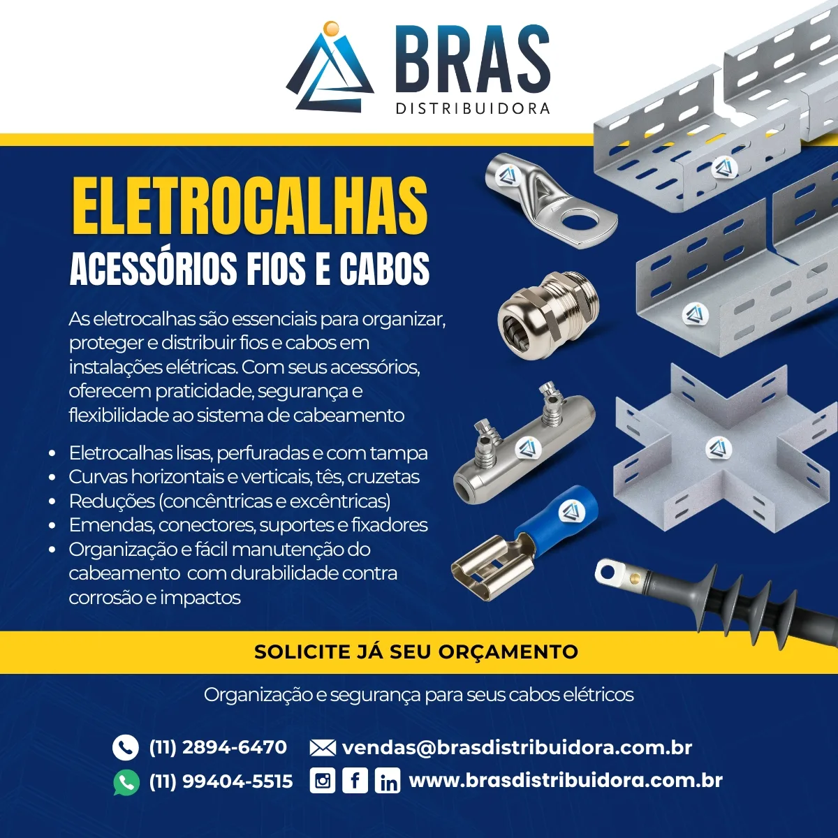 Eletrocalhas e Acessórios para Cabos Elétricos