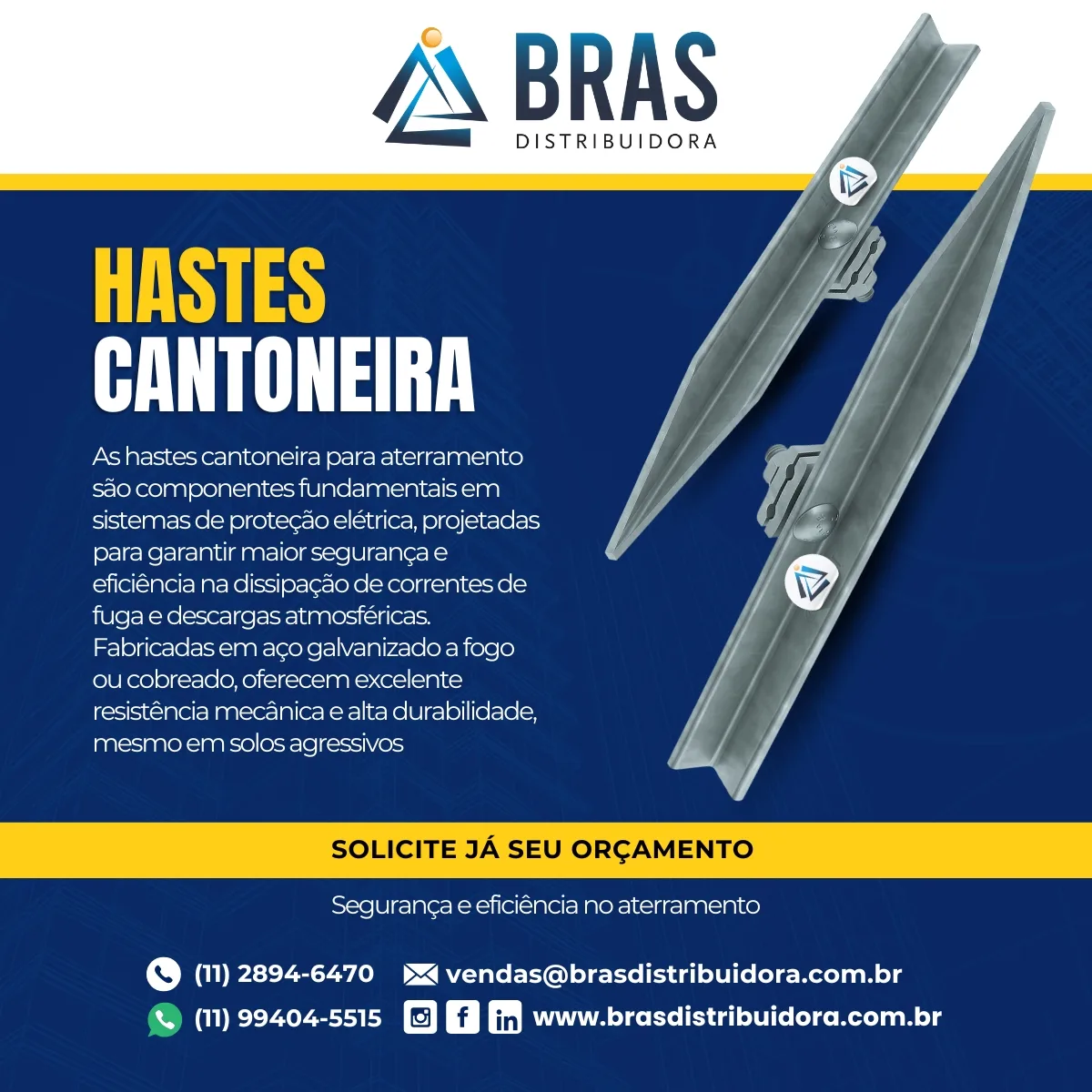 Haste Cantoneira para Aterramento